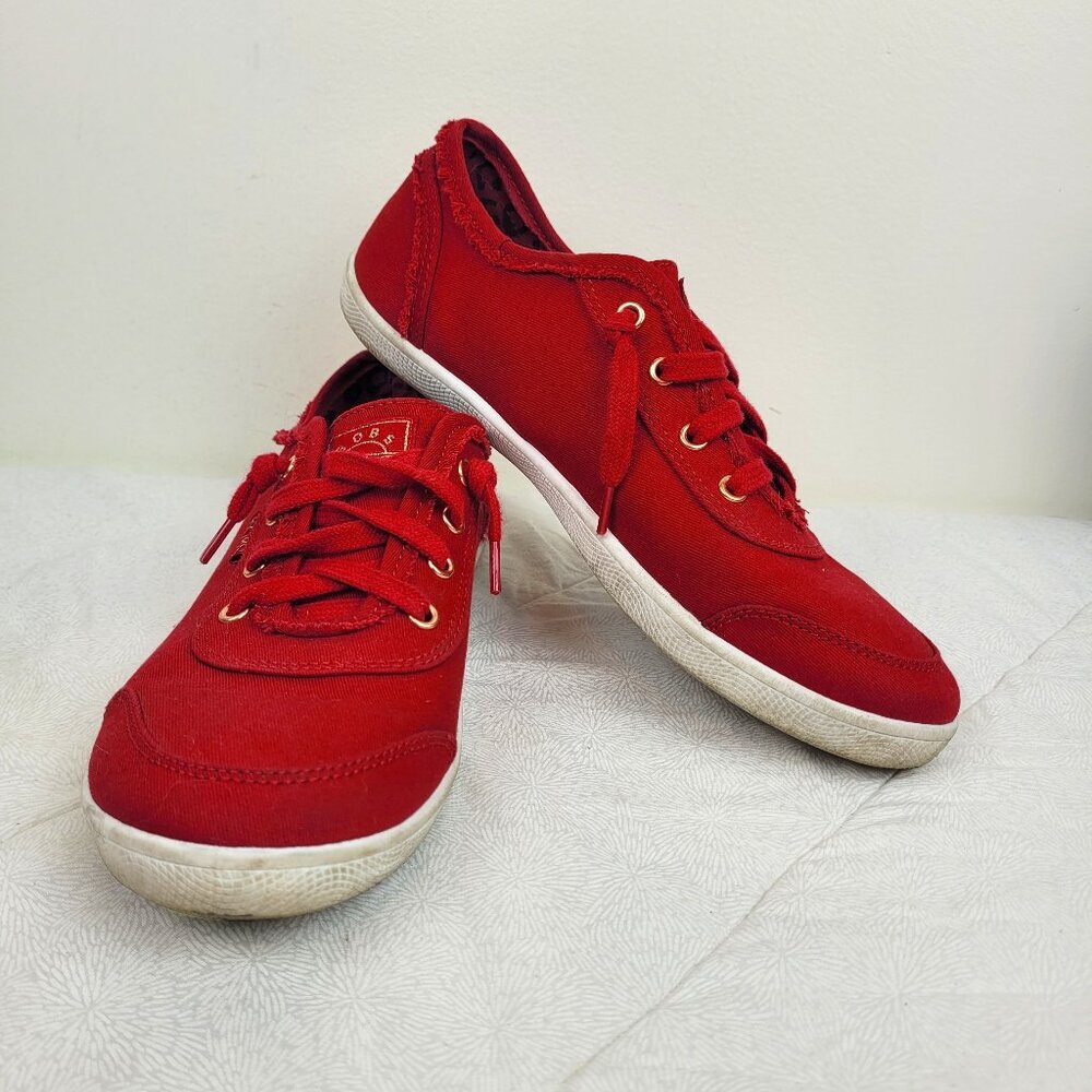 Bobs from Skechers Memory Foam red canvas slip on… - image 1